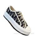 Unisex 2024 Designer Fashion Trend Thick-Soled Embroidered Lace-Up Shoes